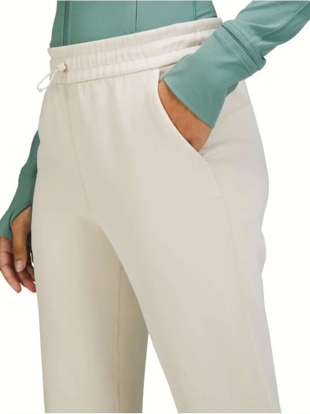 Lululemon Brushed Softstreme Split-Hem High-Rise CropNatural Ivory * Flaw
